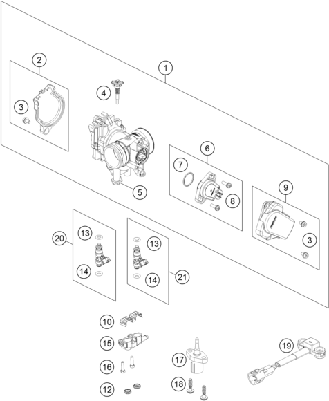 Explosionsgrafik DROSSELKLAPPEN- / DREHWALZENKÖRPER