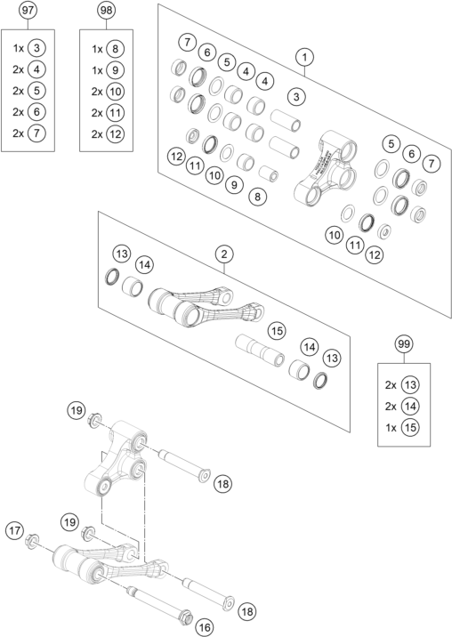 Explosionsgrafik PRO LEVER ANLENKUNG