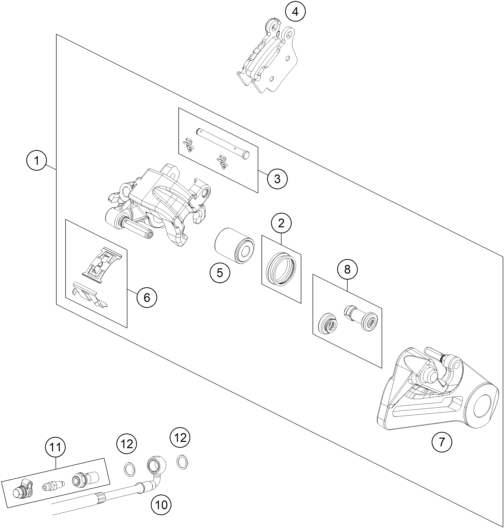 Explosionsgrafik BREMSZANGE HINTEN