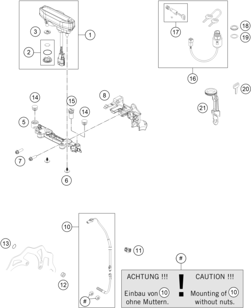 Explosionsgrafik INSTRUMENTE / SCHLOSSSYSTEM