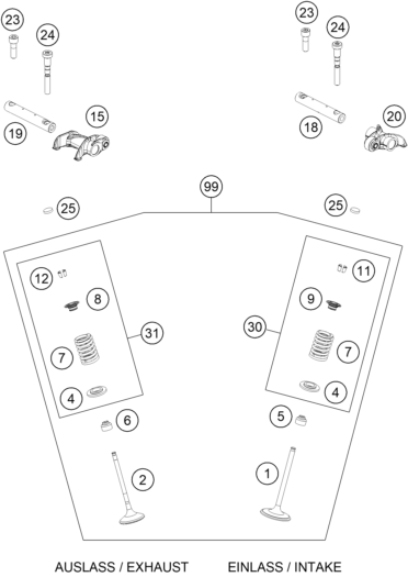 Explosionsgrafik VENTILTRIEB