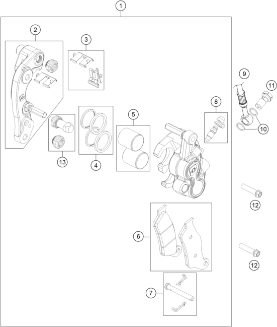Explosionsgrafik BREMSZANGE VORNE