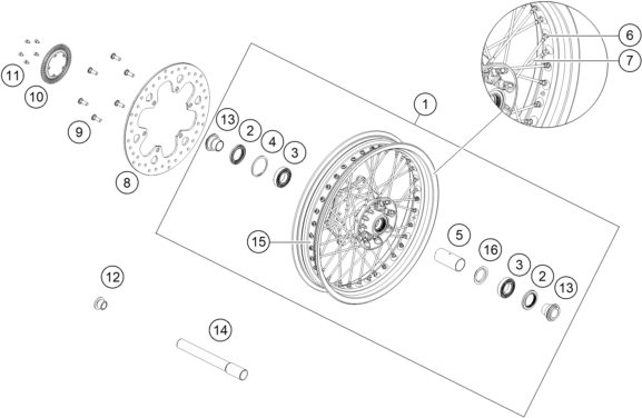 Explosionsgrafik VORDERRAD
