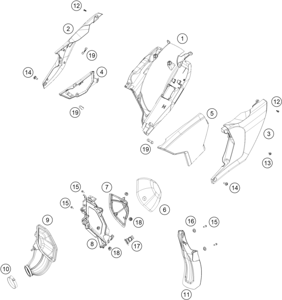 Explosionsgrafik LUFTFILTER