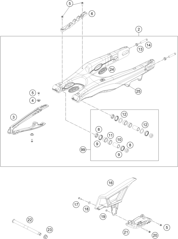 Explosionsgrafik SCHWINGARM