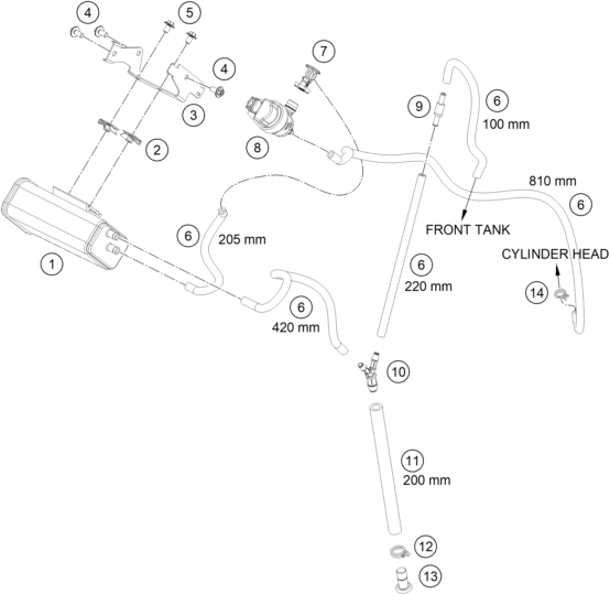 Explosionsgrafik AKTIVKOHLEFILTER