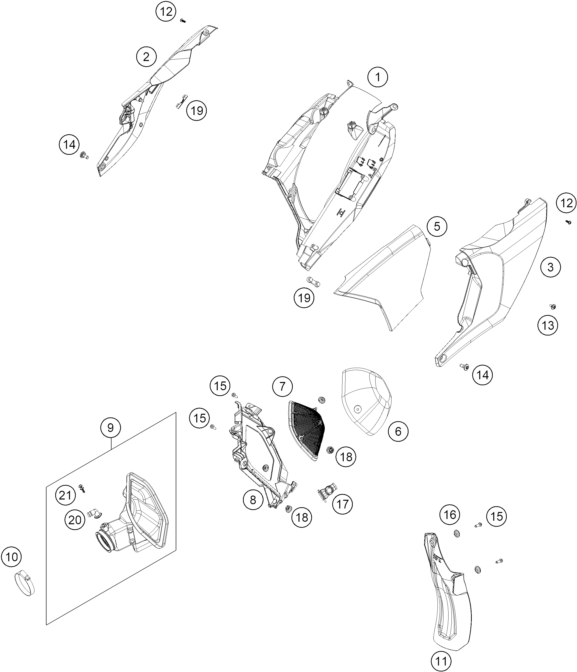 Explosionsgrafik LUFTFILTER