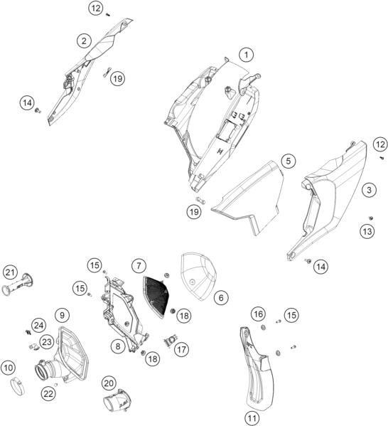 Explosionsgrafik LUFTFILTER