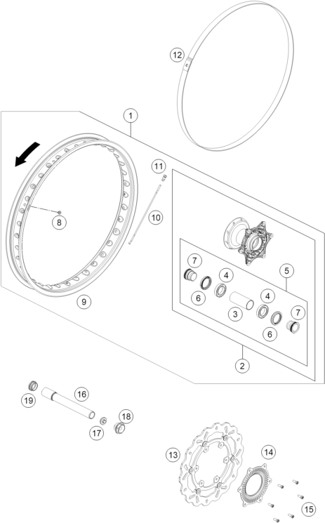Explosionsgrafik VORDERRAD