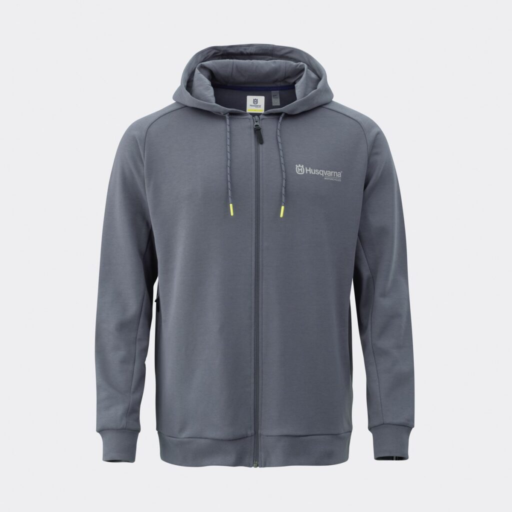 Railed Hoodie mit Reißverschluss