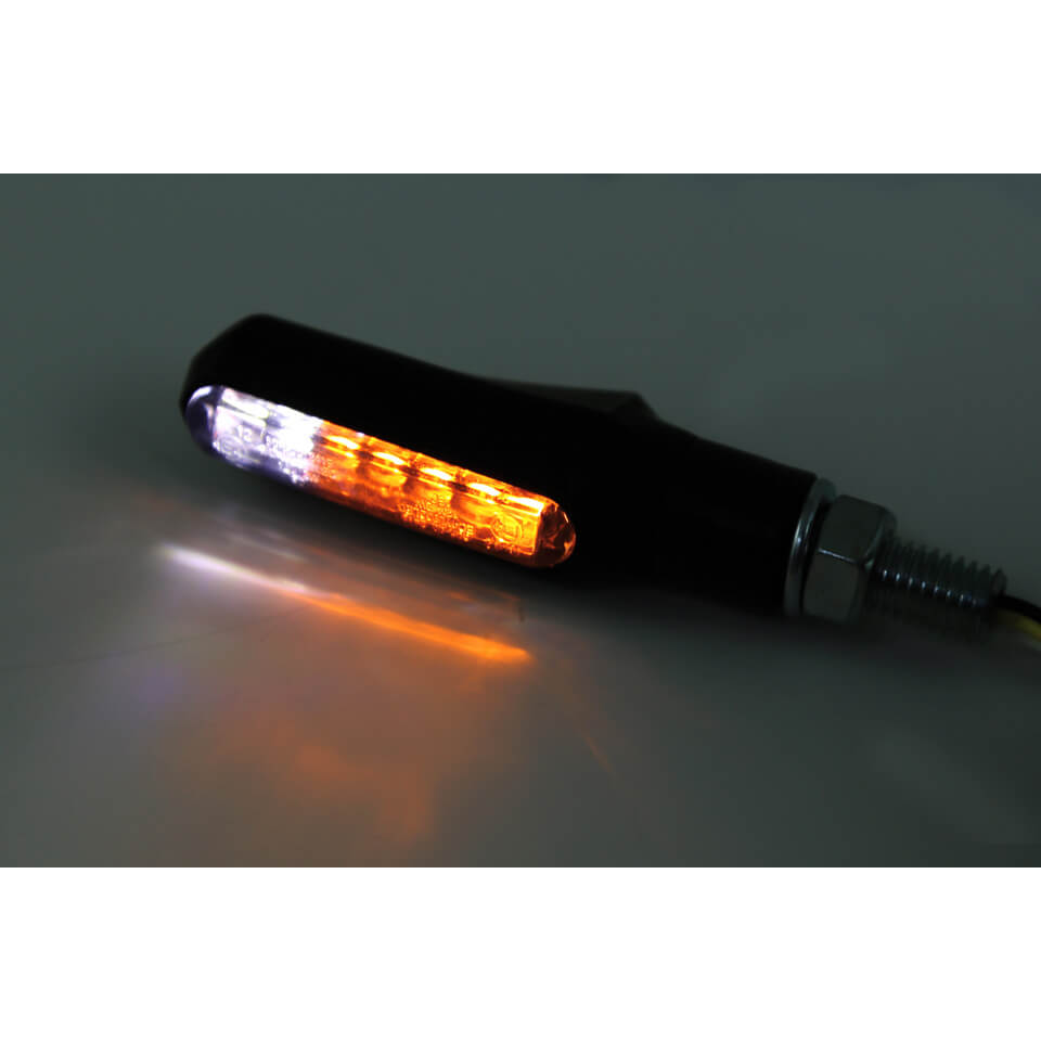 HIGHSIDER smart Shorty Fin LED Blinker/Positionslicht Schwarz/Getönt 2in1, E-Geprüft (Paar)