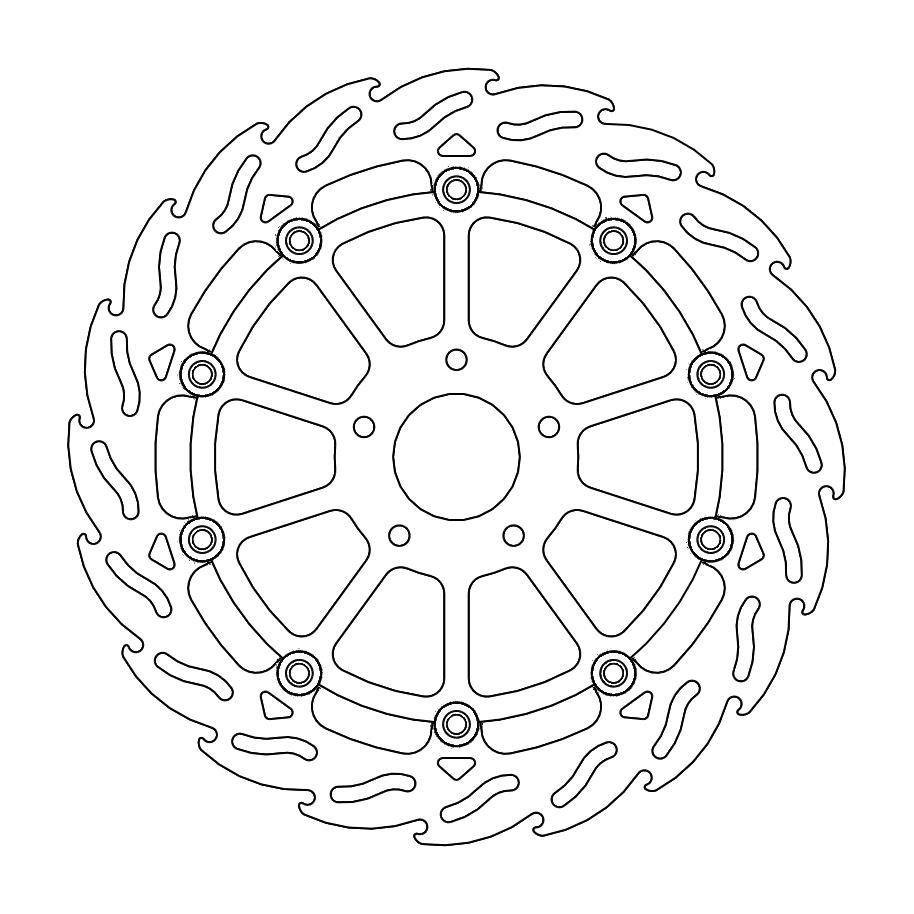 MOTO-MASTER - FLAME Floating Alu Disc 320mm front left