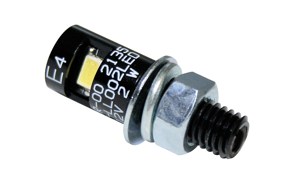 Shin Yo LED mini/micro Nummernschildbeleuchtung rund schwarz universell für div. Motorräder mit E-Prüfzeichen