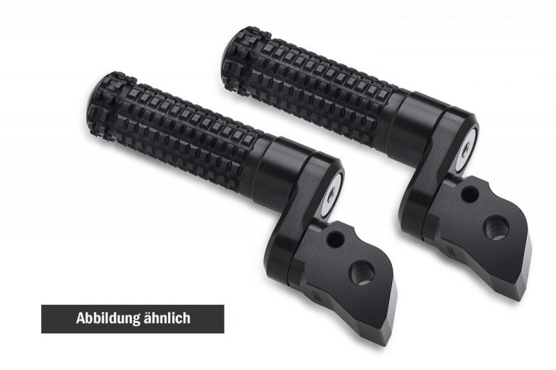Race Soziusfußrastenset verstellbar (Versatzkit 22mm) schwarz/schwarz KTM 690 Duke/SMC R/Enduro R, 790 Duke/ADV, 1290 SD-R/GT/ADV