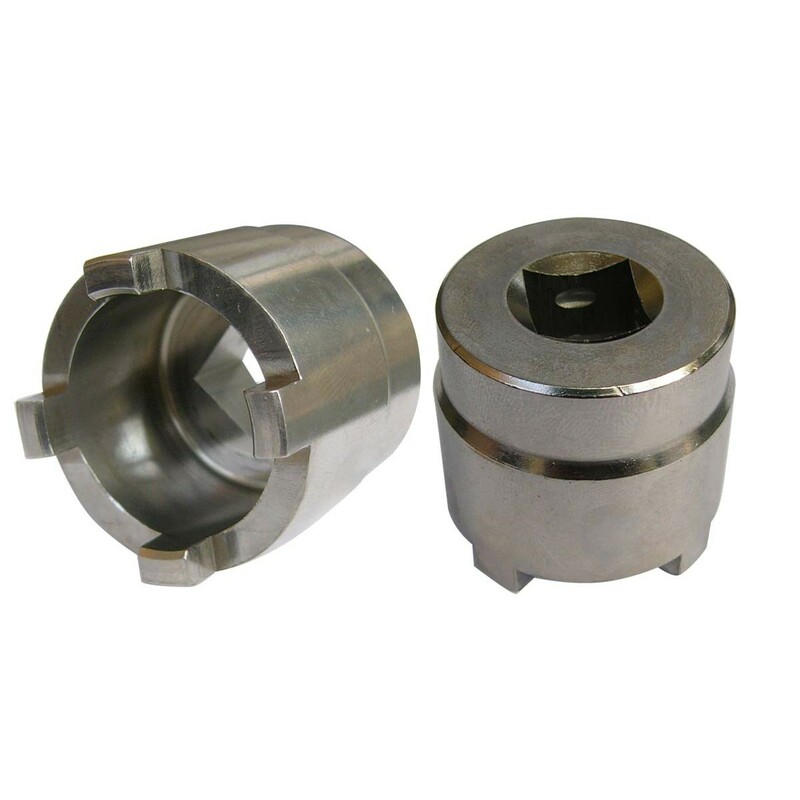 JMP Nutmuttern-Stecknuss für Schwinge/Rahmen Innen-Ø 28,5 mm/Außen-Ø 37 mm 4 Haken Kawasaki