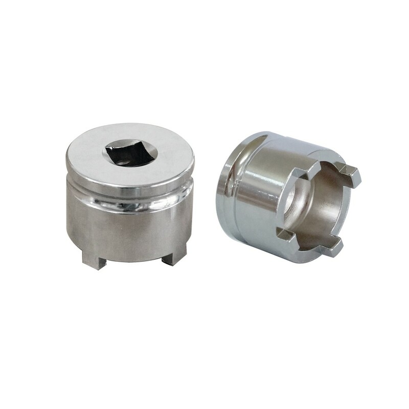 JMP Nutmuttern-Stecknuss für Schwinge/Rahmen Innen-Ø 34 mm/Außen-Ø 43 mm 4 Haken Kawasaki