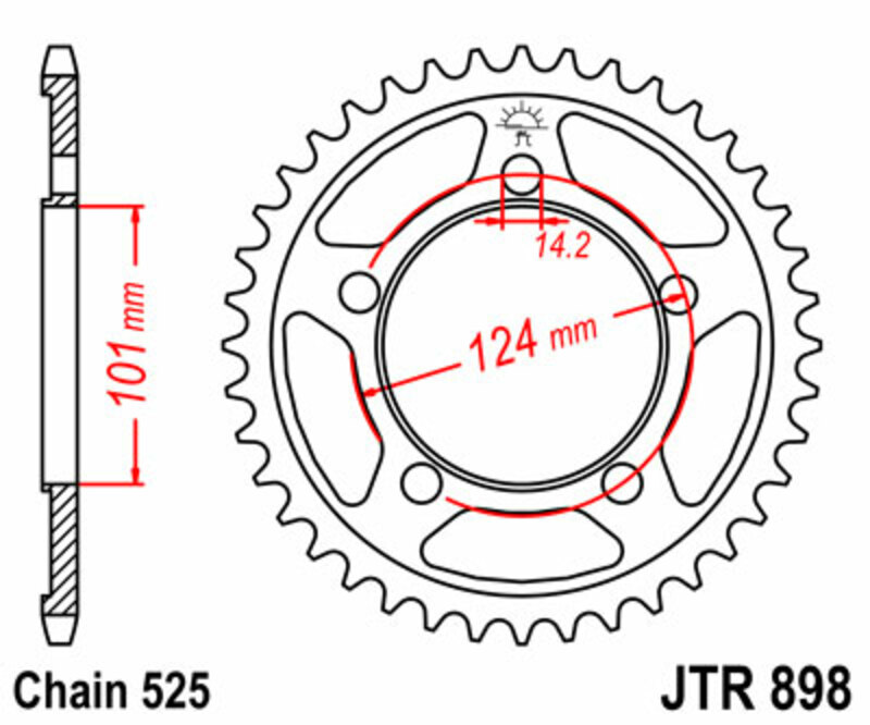 JT SPROCKETS Kettenrad Stahl Standard - 525