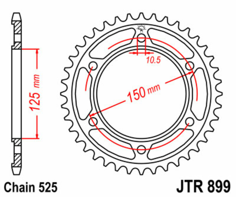 JT SPROCKETS Kettenrad Stahl Standard - 525