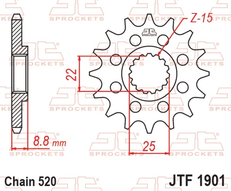 JT SPROCKETS Standard Stahlritzel vorne - 520