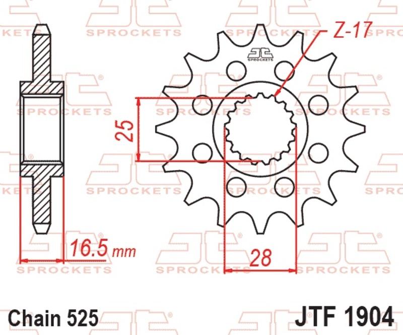 JT SPROCKETS Standard Stahlritzel vorne - 525