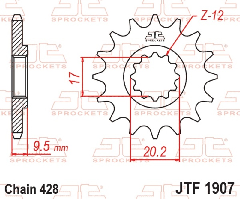 JT SPROCKETS Standard Stahlritzel vorne - 428