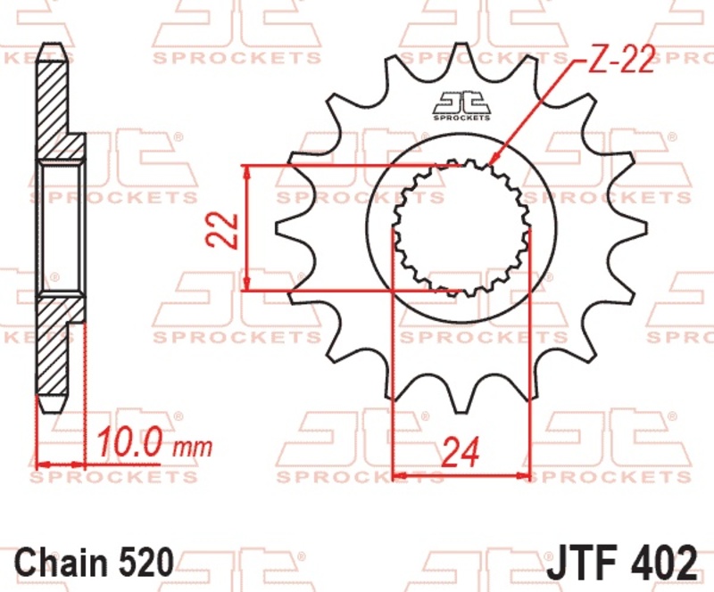 JT SPROCKETS Standard Stahlritzel vorne - 520