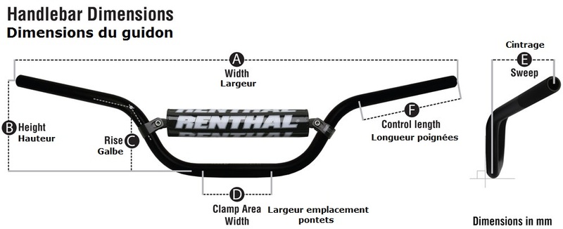 RENTHAL Twinwall 997 RC/Honda CRF/Kawasaki KX-KXF Lenker, titan