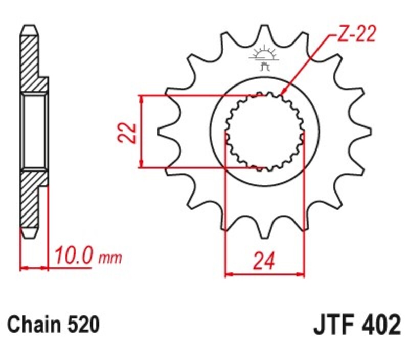 JT SPROCKETS Geräuschgedämpftes Stahlritzel vorne - 520